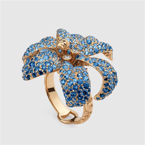 gucci ring floral|Gucci flip ring.